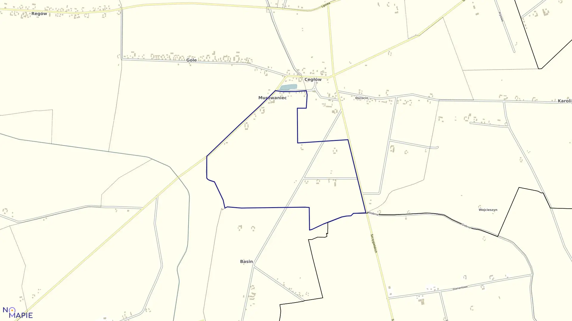 Mapa obrębu MUROWANIEC w gminie Baranów